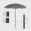 Parasol - 200 cm - Opvouwbaar - UPF 50+ - Met Draagtas