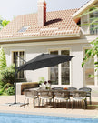 Parasol Ø300 cm - UPF 50+ - mit Kurbel und Querfuß - Grau