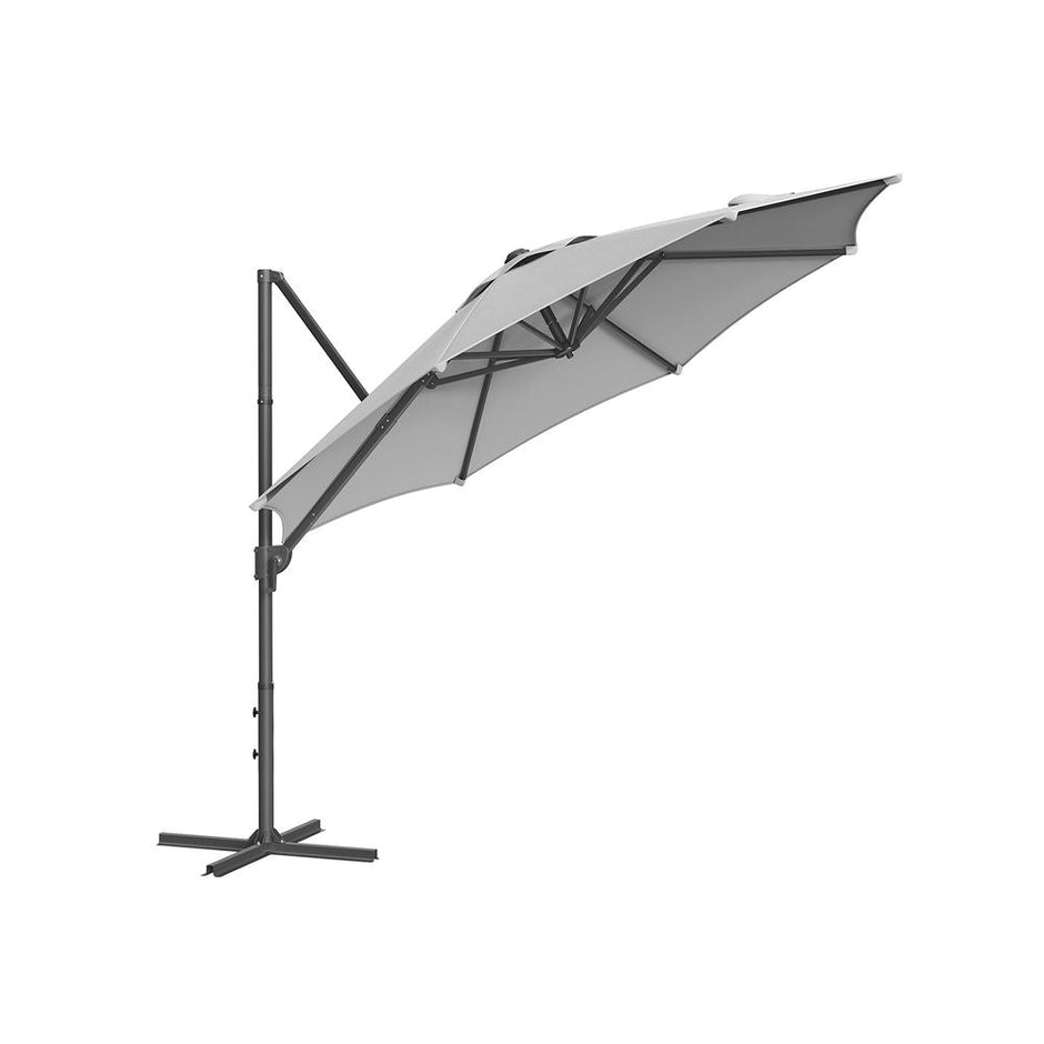 Parasol - Träger Parasol - mit Kurbel und Querfuß - Grau