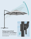 Parasol - Träger Parasol - mit Kurbel und Querfuß - Grau