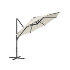 Parasol Ø300 cm - UPF 50+ - mit Kurbel und Querfuß - Grau
