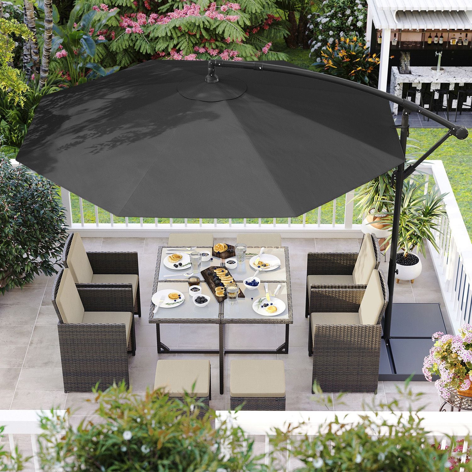 Parasol - mit Kurbel - zum Öffnen und Schließen
