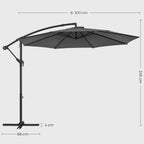 Parasol - mit Kurbel - zum Öffnen und Schließen