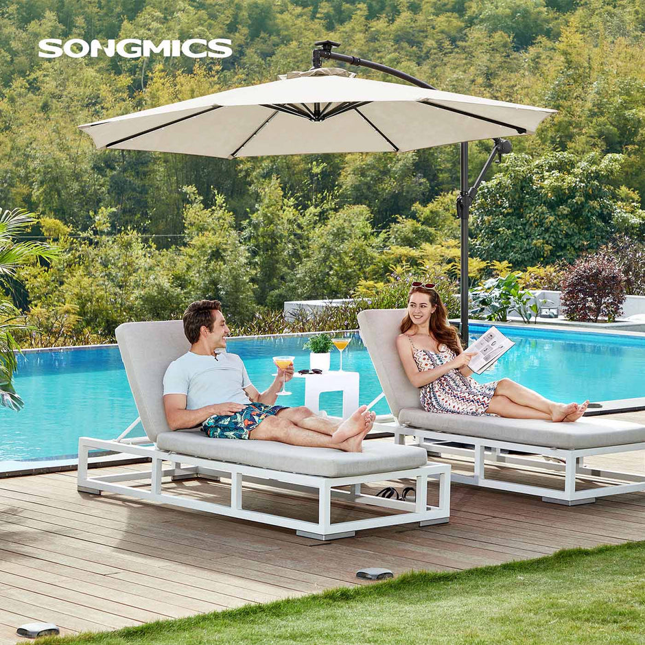 Parasol auf Sonnenenergie mit LED-Beleuchtungs-Modern-Design
