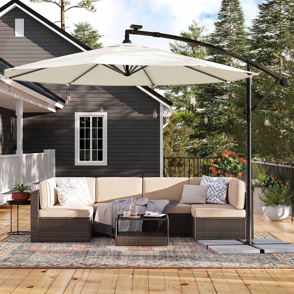 Parasol auf Sonnenenergie mit LED-Beleuchtungs-Modern-Design