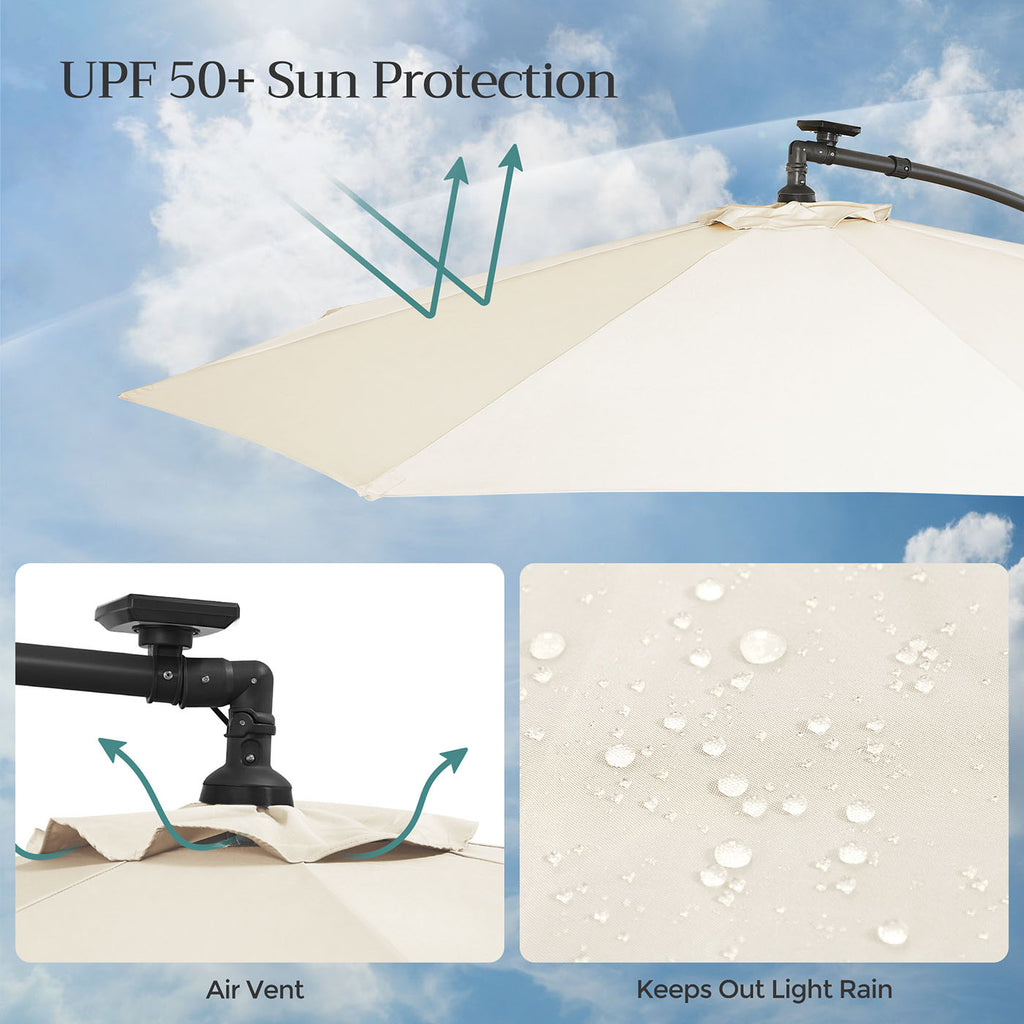 Parasol auf Sonnenenergie mit LED-Beleuchtungs-Modern-Design
