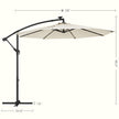 Parasol auf Sonnenenergie mit LED-Beleuchtungs-Modern-Design