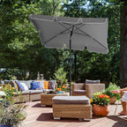 Parasol - rechteckiger Garten Parasol - faltbar - 200 x 125 cm - Grau