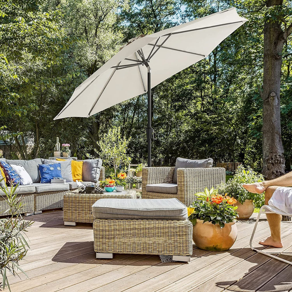 Parasol - Garten Parasol - Ø 270 cm - Neigung - mit Kurbel - Beige