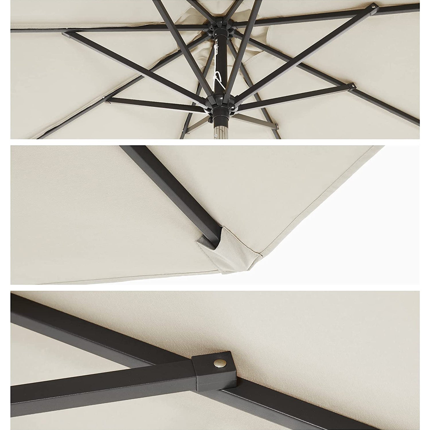 Parasol - Garten Parasol - Ø 270 cm - Neigung - mit Kurbel - Beige