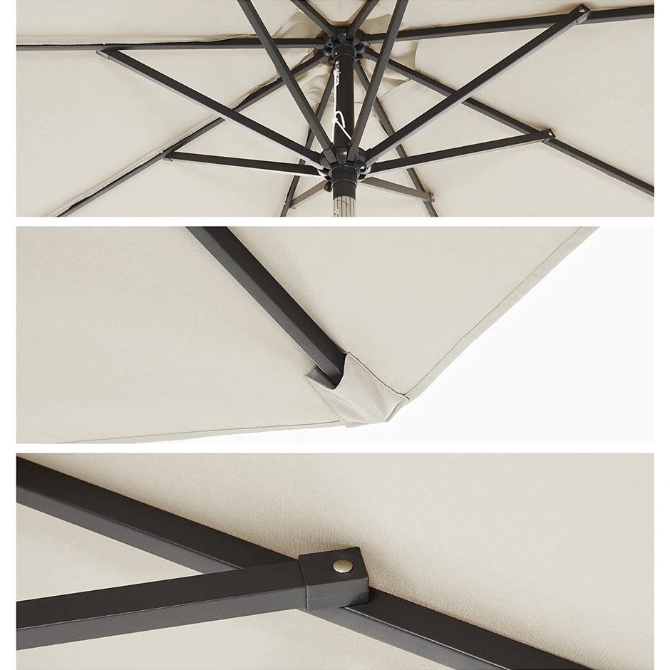 Parasol - Garten Parasol - Ø 270 cm - Neigung - mit Kurbel - Beige