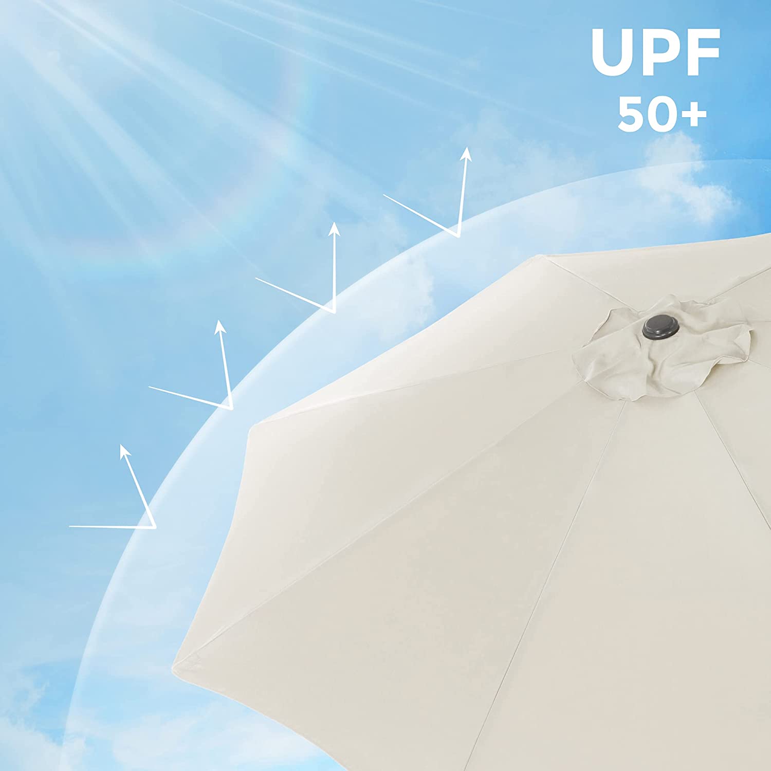 Parasol - Garten Parasol - Ø 270 cm - Neigung - mit Kurbel - Beige