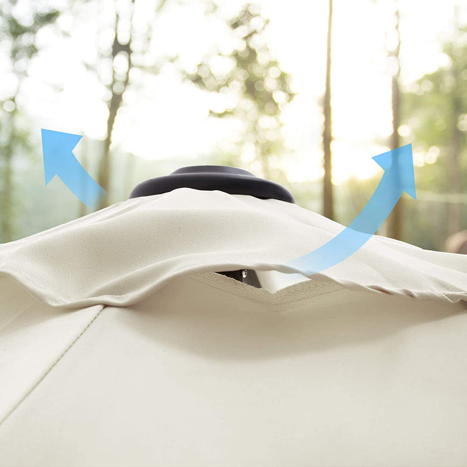 Parasol - Garten Parasol - Ø 270 cm - Neigung - mit Kurbel - Beige