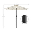 Parasol - Garten Parasol - Ø 270 cm - Neigung - mit Kurbel - Beige