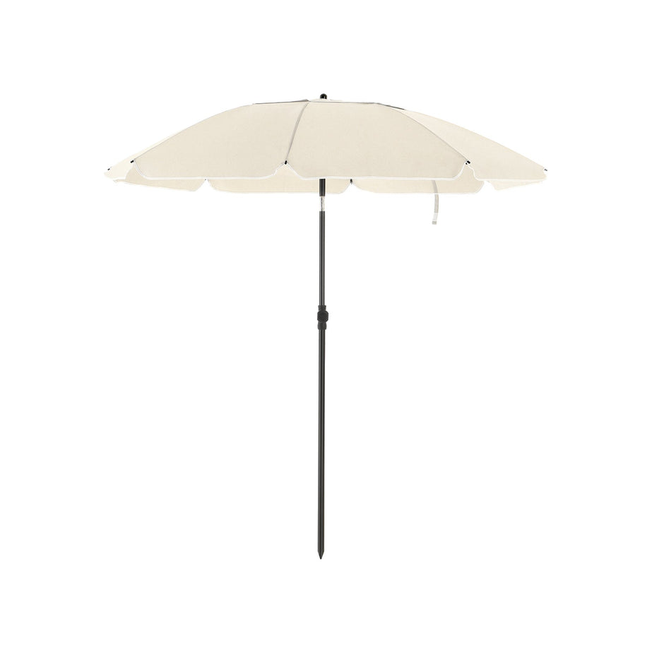 Parasol - Ø 200 cm - achteckig - neigbar mit Kurbel - Taupe