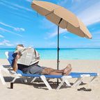 Parasol - Ø 200 cm - achteckig - neigbar mit Kurbel - Taupe