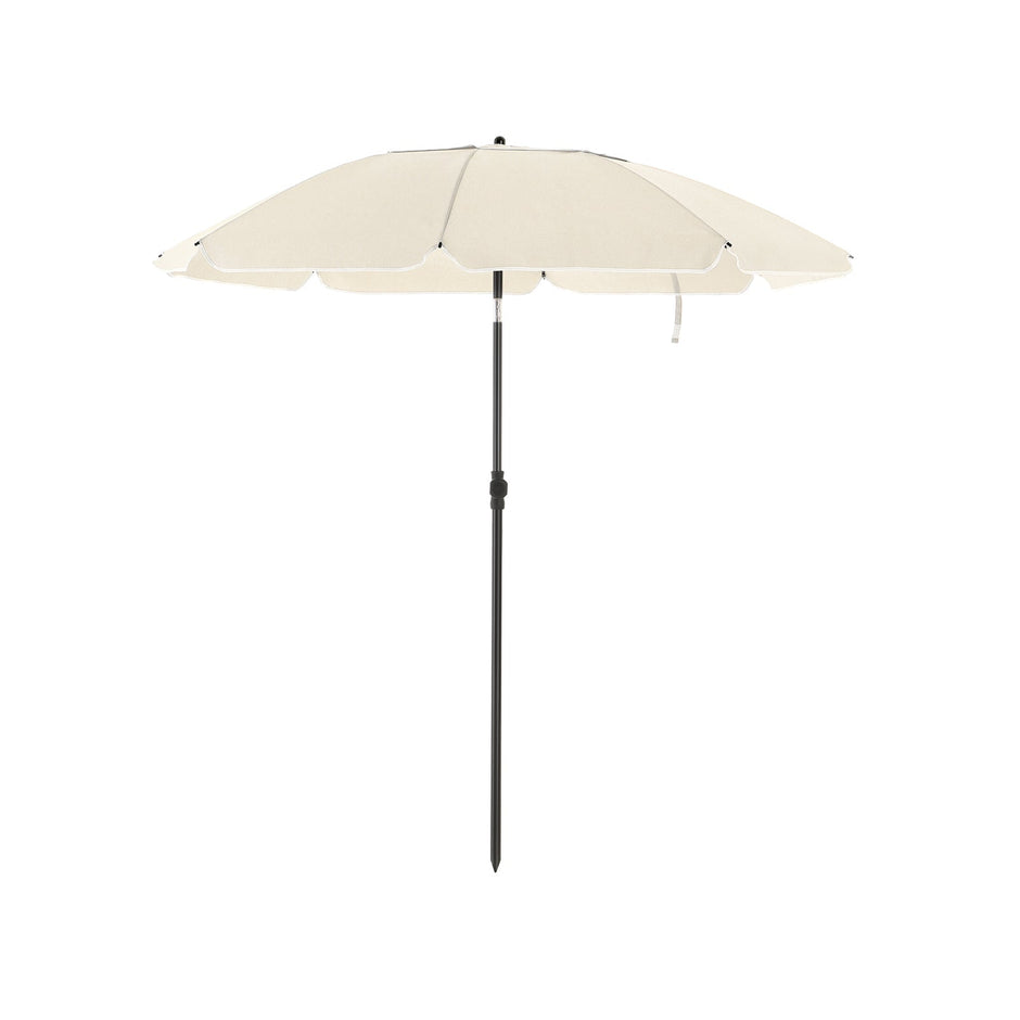 Parasol - Ø 200 cm - achteckig - neigbar mit Kurbel - Taupe