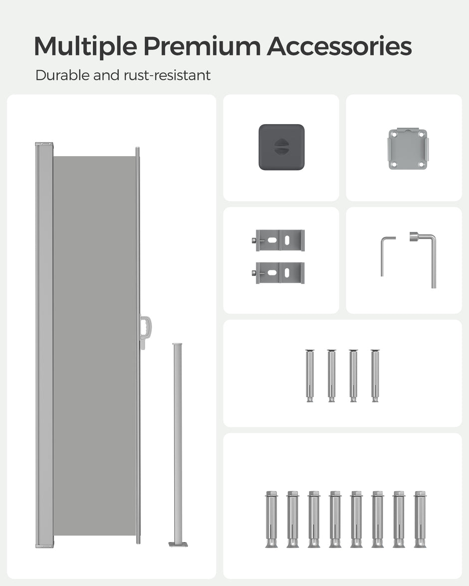 Erweiterbarer Seitendach- 140 x 300 cm- Wind- und Datenschutzschutz