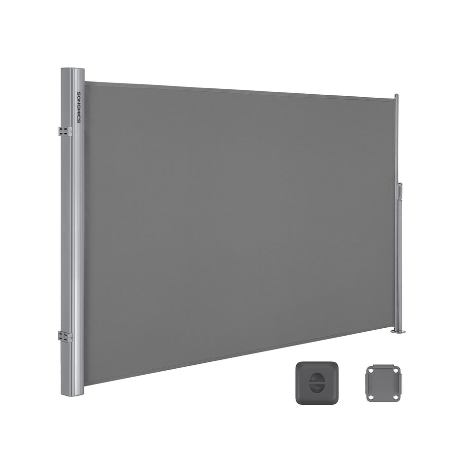 Zijluifel - 180 x 400 cm - Uitschuifbaar - Privacyscherm - Grijs