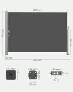 Seitendach - 200 × 300 cm - Anthrazit