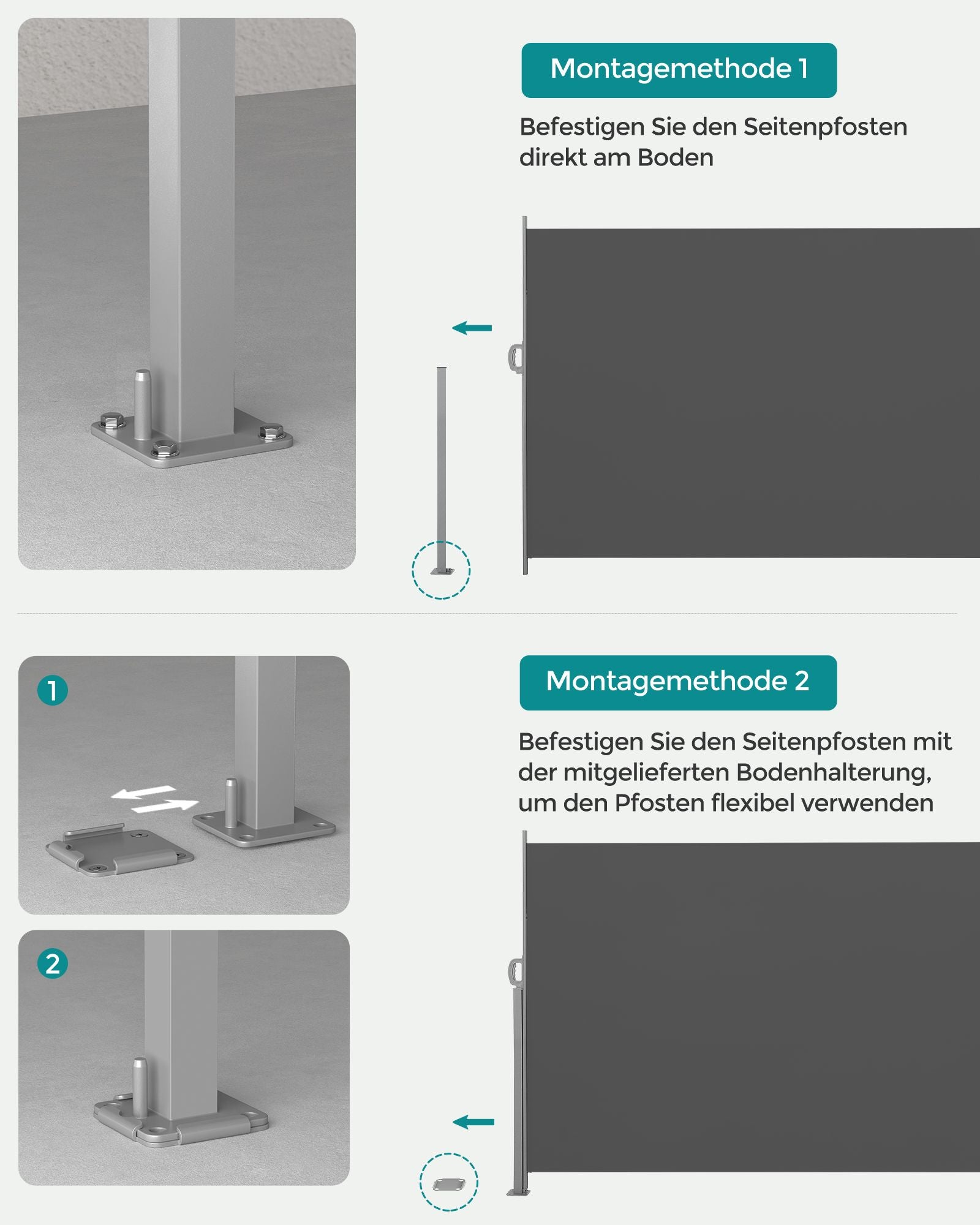 Seitendach - 200 × 300 cm - Anthrazit