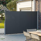 Seitendach - erweiterbare Markise - Schutzansicht - 200 x 400 cm - Schwarz