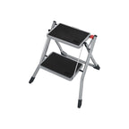 Treppenlade - Metallrahmen - 2 Stufen - Anti -Slip - Grau