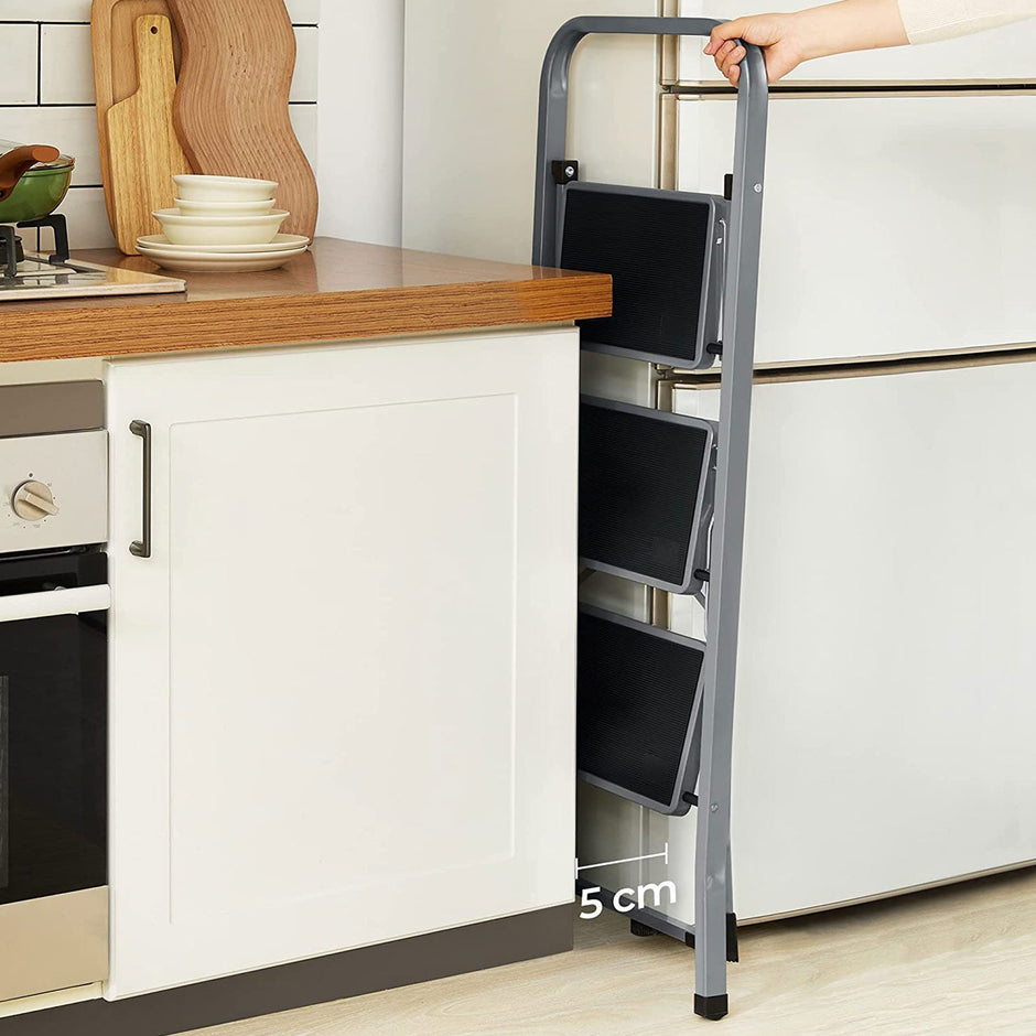 Haltungshocker - mit 3 Stufen - Metallrahmen - Grau / Schwarz