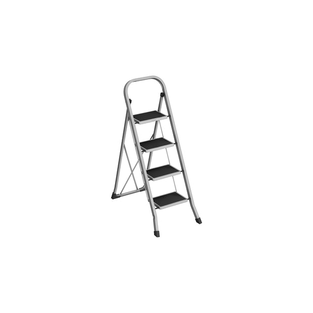 Treppenladder - mit 4 Stufen - Belastungskapazität von bis zu 150 kg - Taubengrau