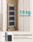 Treppenladder - mit 4 Stufen - Belastungskapazität von bis zu 150 kg - Taubengrau