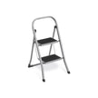Treppenladder - 2 Stufen - Stiefhocker - Metall - Grau