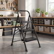 Opvouwbare Trapladder - 3 Treden - Staal - Draagvermogen tot 150 kg - Zwart