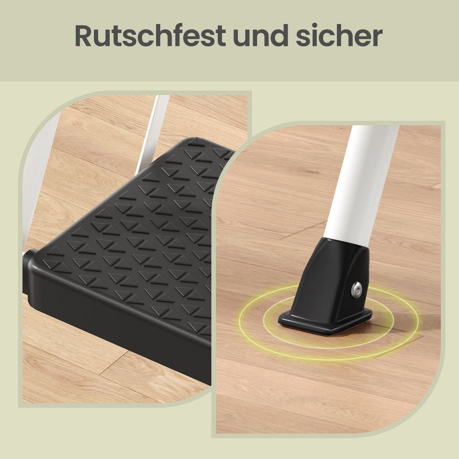 Opvouwbare Trapladder - 3 Treden - Staal - Draagvermogen tot 150 kg - Wit