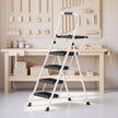Opvouwbare Trapladder - 4 Treden - Staal - Draagvermogen tot 150 kg - Wit
