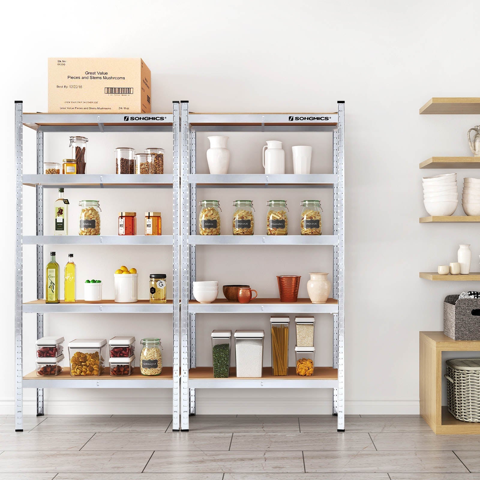 Lagerregal - Metallschrank - 875 kg Lagerkapazität - 180 x 90 x 40 cm - Silber