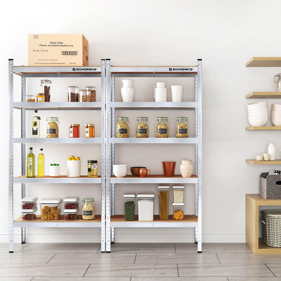 Lagerregal - Metallschrank - 875 kg Lagerkapazität - 180 x 90 x 40 cm - Silber