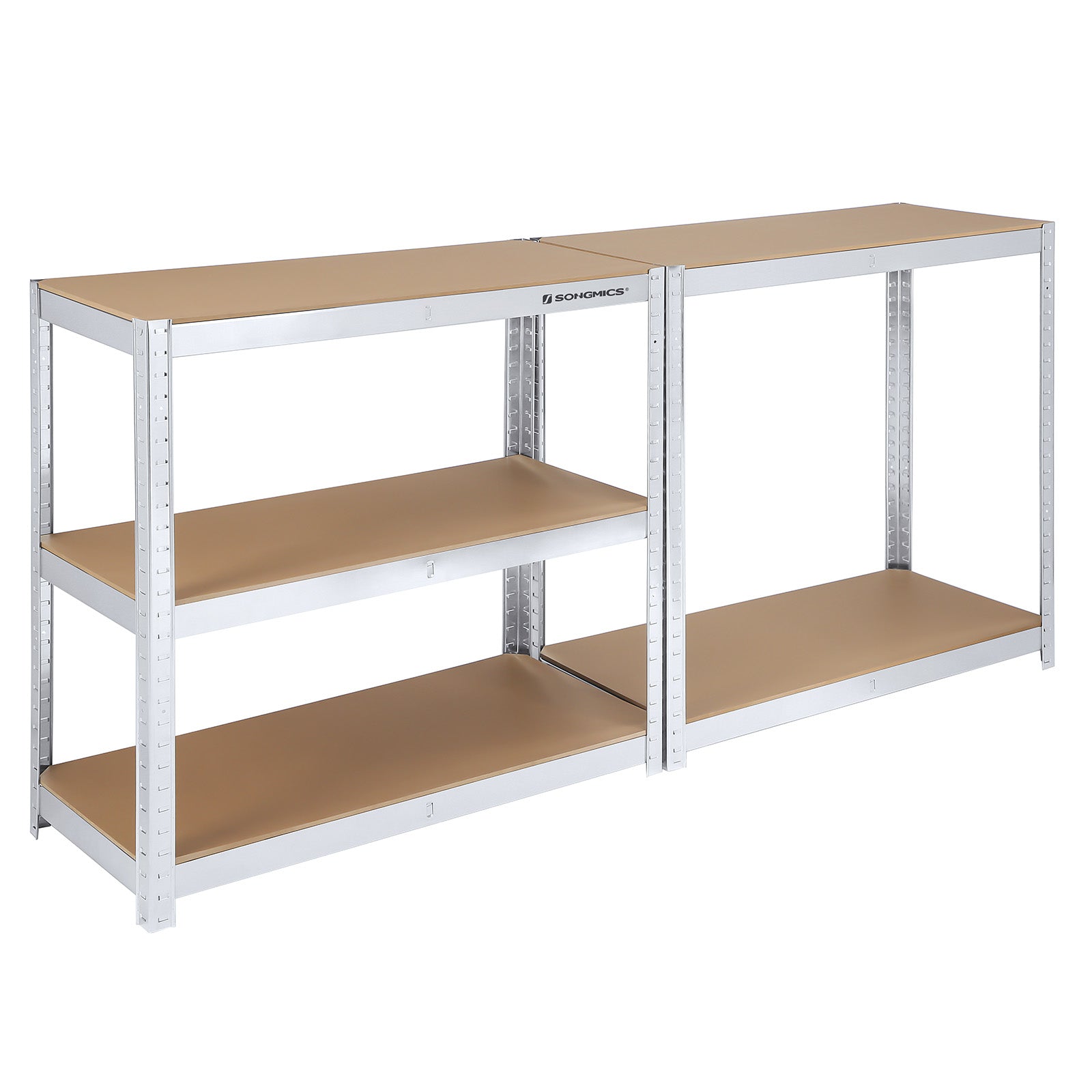 Lagerregal - Metallschrank - 875 kg Lagerkapazität - 180 x 90 x 40 cm - Silber