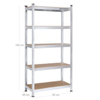 Lagerregal - Metallschrank - 875 kg Lagerkapazität - 180 x 90 x 40 cm - Silber