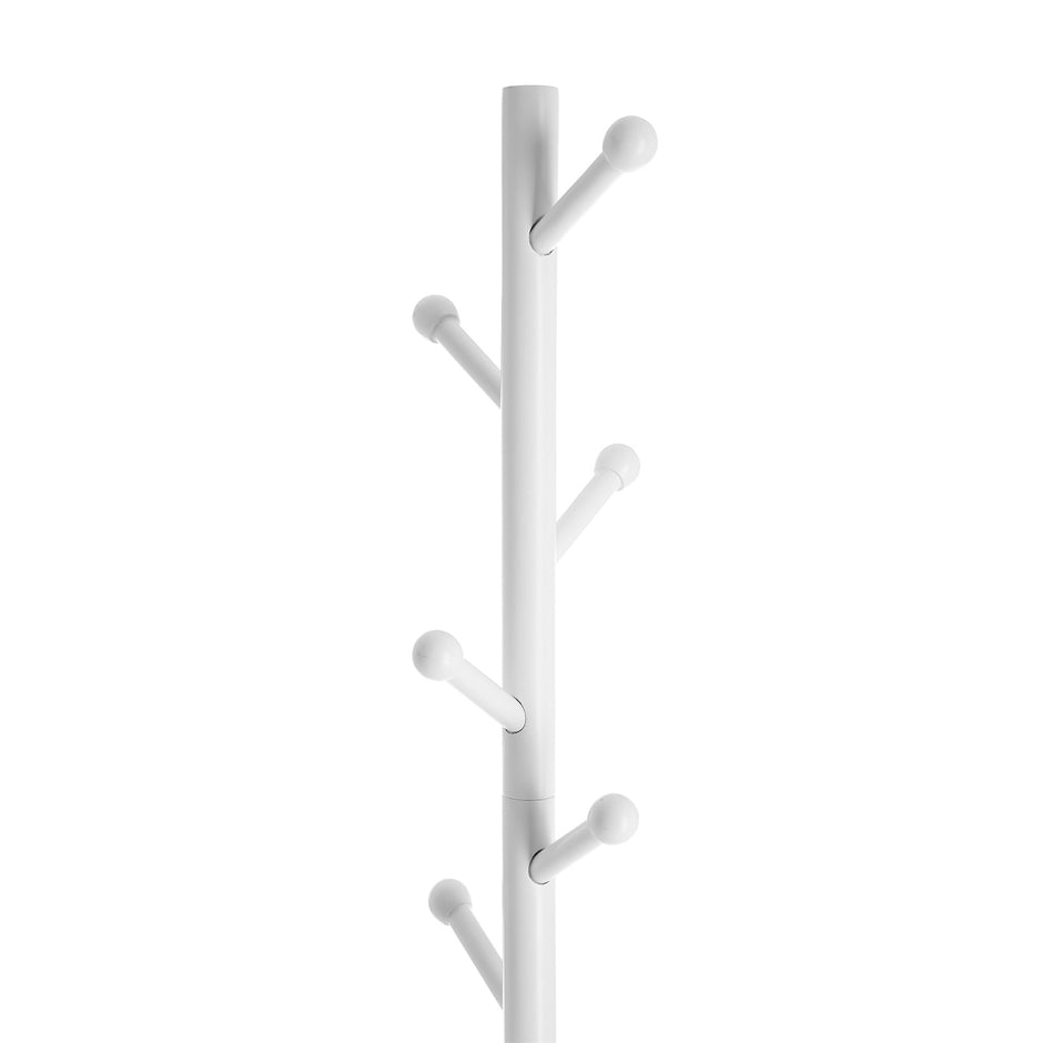 Kleiderregal - Wandbedeckungsregal mit 7 Haken - Weiß