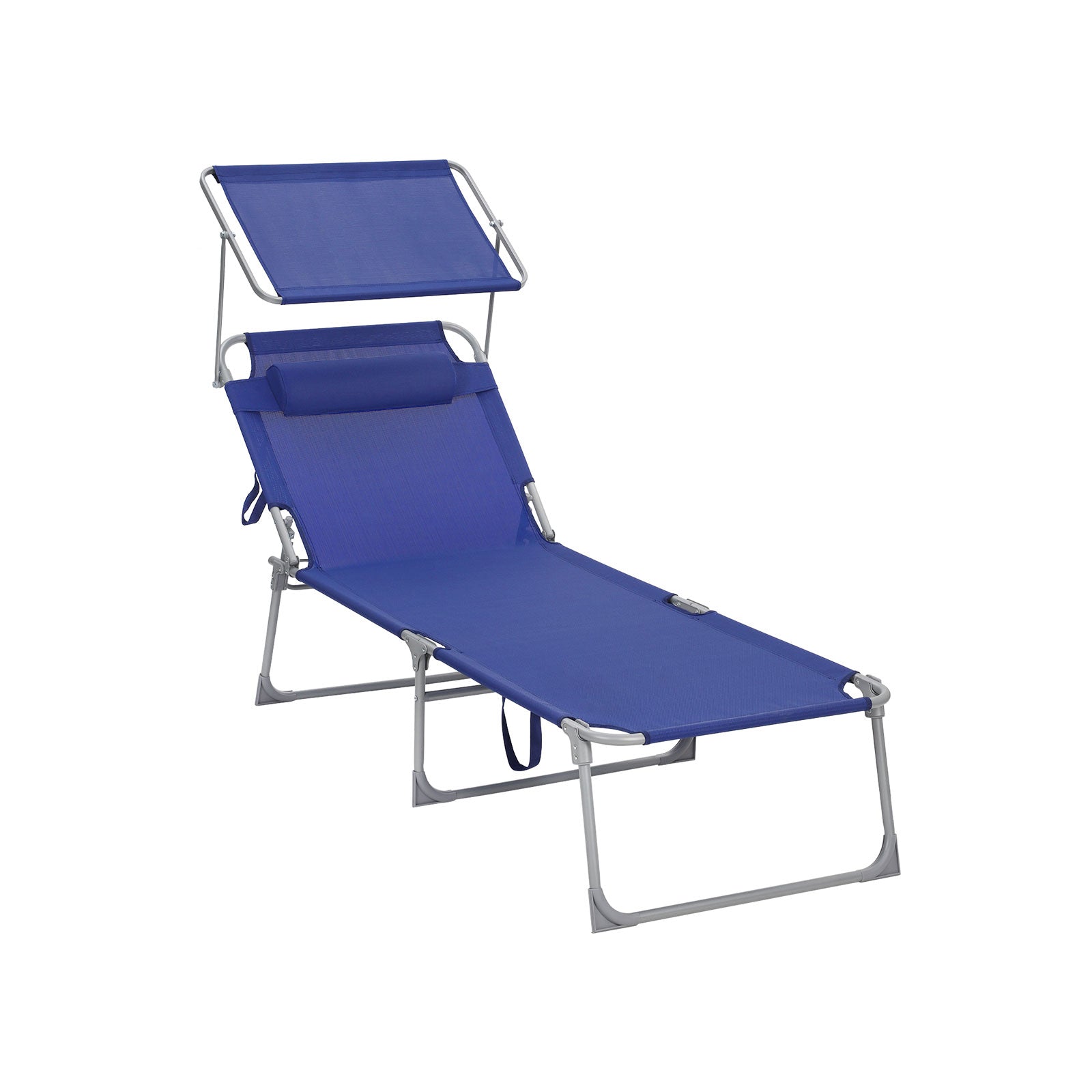 Seltsam - Loungebett - Liege - mit Sonnenbesuch - Laienkapazität von bis zu 250 kg - grau
