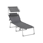 Seltsam - Loungebett - Liege - mit Sonnenbesuch - Laienkapazität von bis zu 250 kg - grau