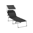 Seltsam - Loungebett - Liege - mit Sonnenbesuch - Laienkapazität von bis zu 250 kg - grau