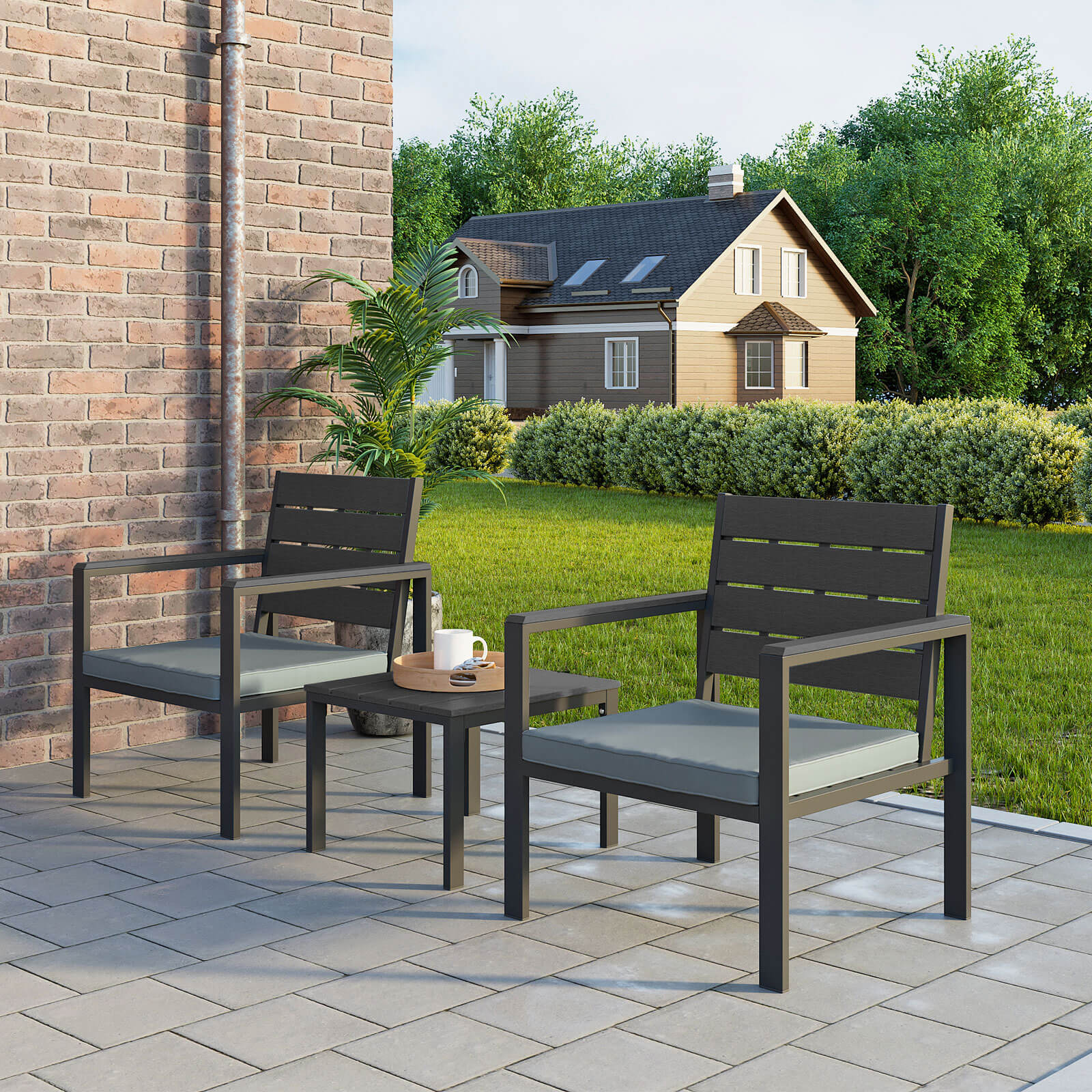 Gartenmöbel Set-3-T-Black