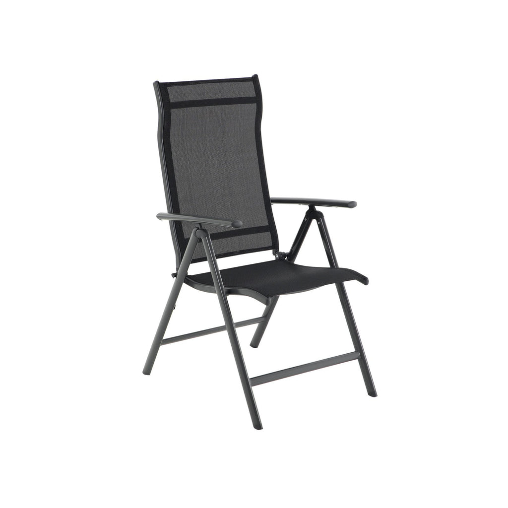 Gartenstühle - Set von 4 Außenstühlen - Klapbarar - Aluminiumrahmen - Schwarz