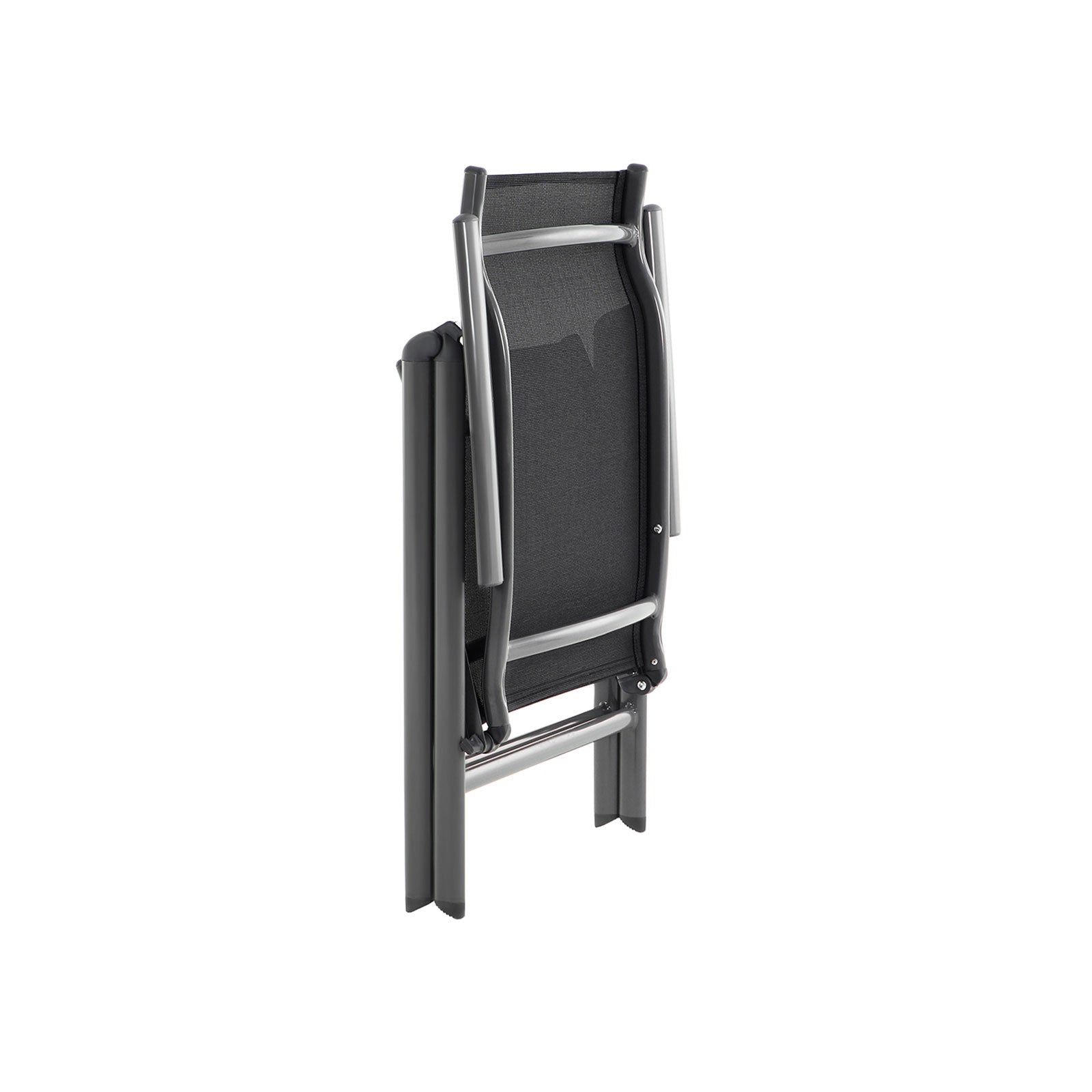 Gartenstühle - Set von 4 Außenstühlen - Klapbarar - Aluminiumrahmen - Schwarz