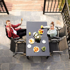 Gartenstühle - Set von 4 Außenstühlen - Klapbarar - Aluminiumrahmen - Schwarz