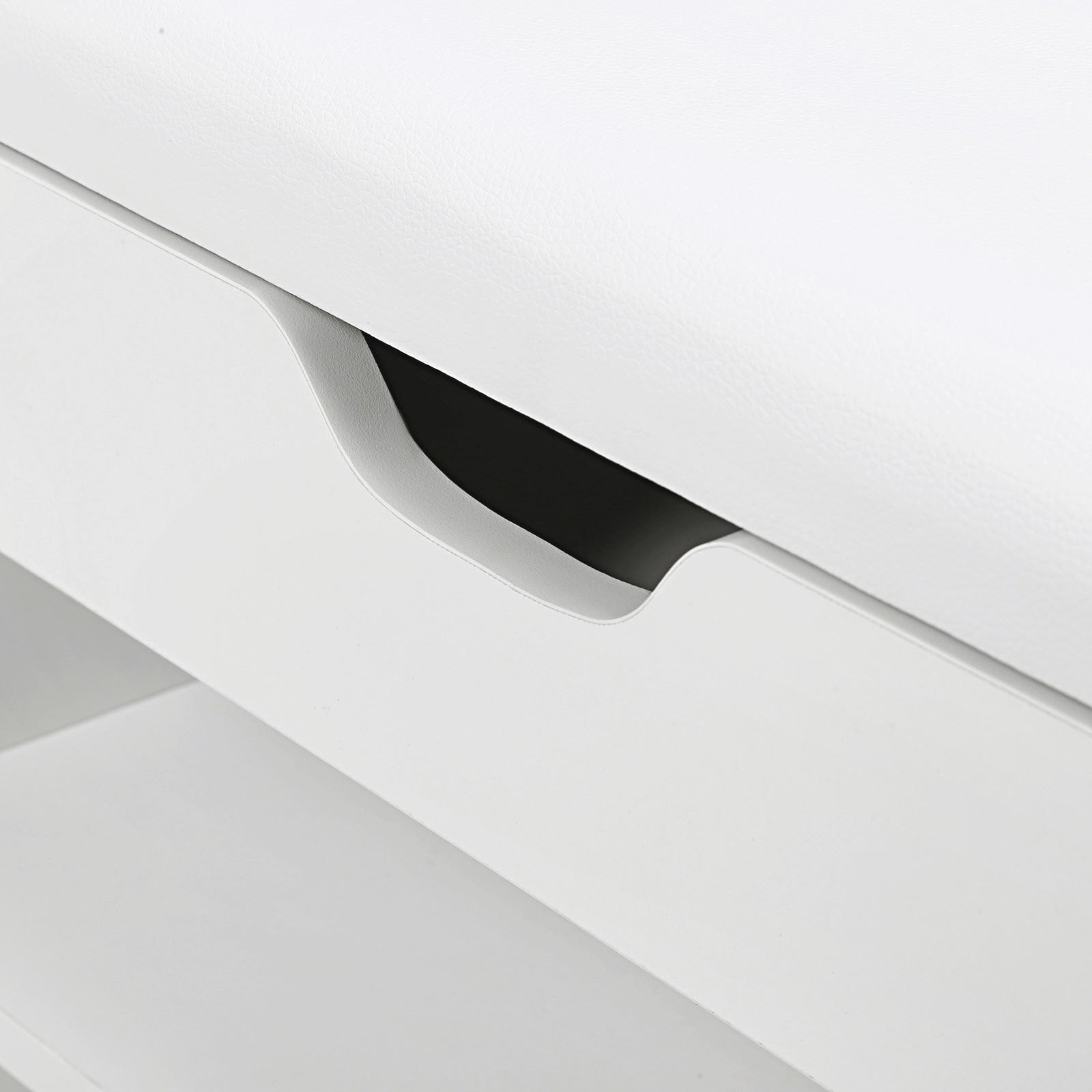 Schuhbank - mit Sitzkissen - 3 Fächer - Weiß