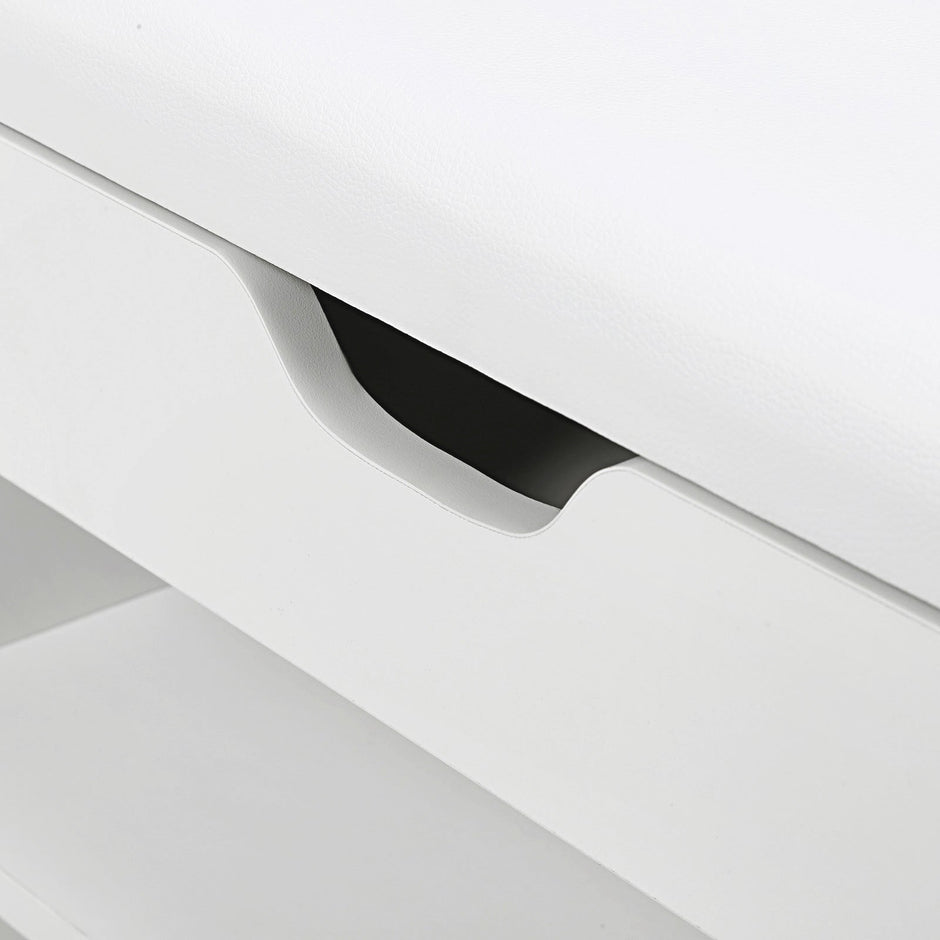 Schuhbank - mit Sitzkissen - 3 Fächer - Weiß