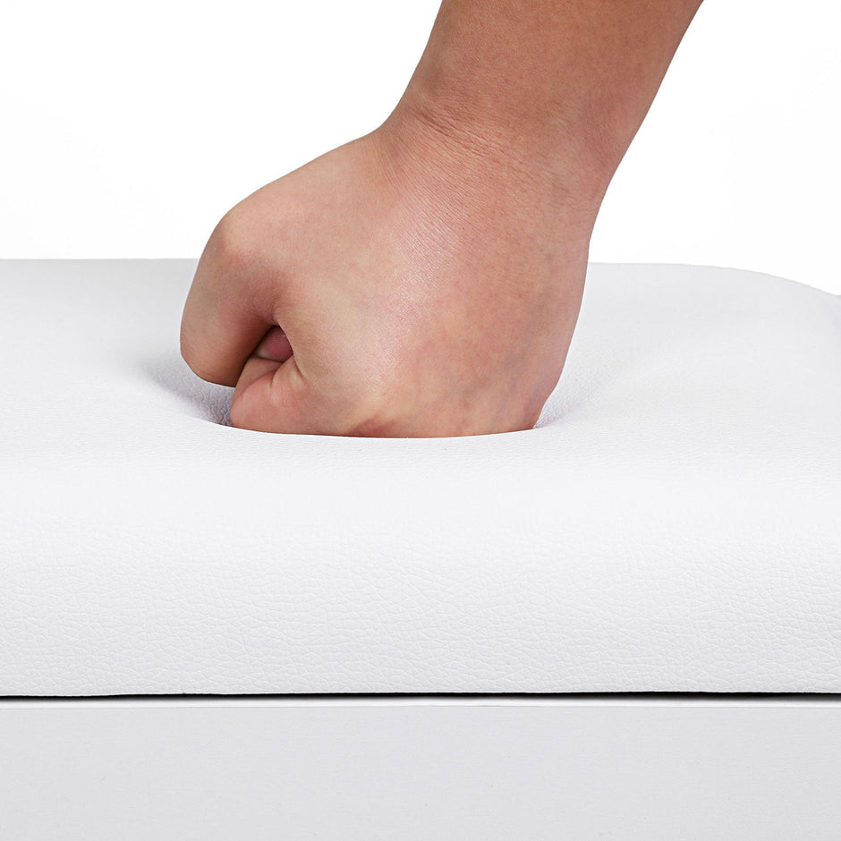 Schuhbank - mit Sitzkissen - 3 Fächer - Weiß