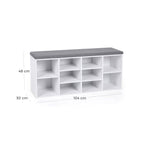 Schuhbank - 10 Fächer - Sofa - Weiß